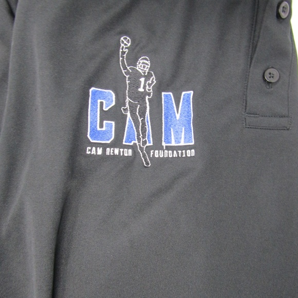 Under Armour Black Polo Shirt Sz L Cam Newton - Picture 4 of 6